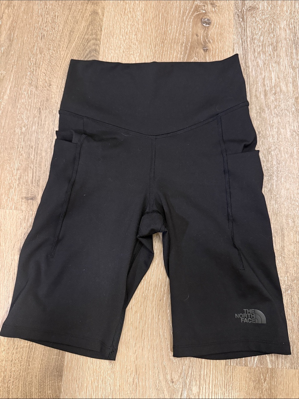 The North Face Black High-Waist Bike Shorts with Dual Side Pockets